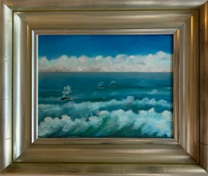 1990s Pt.Reyes Whales Print, Framed