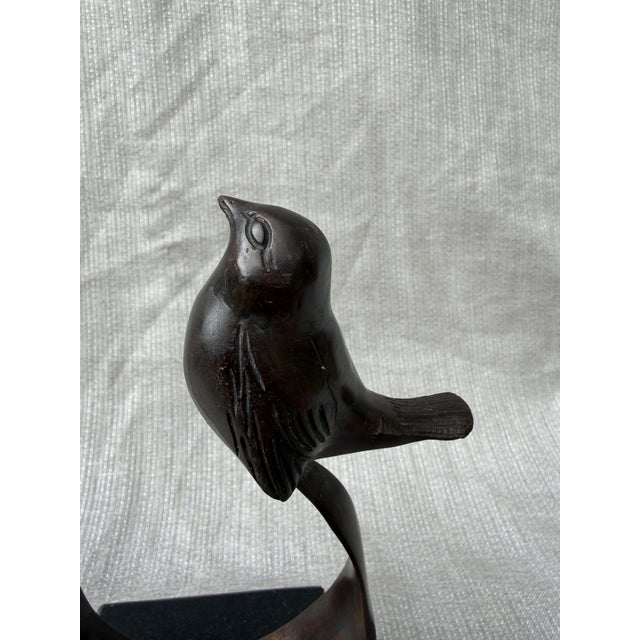 Vintage Bronze Birds on a Branch Marble Base Sculpture For Sale In New York - Image 6 of 14