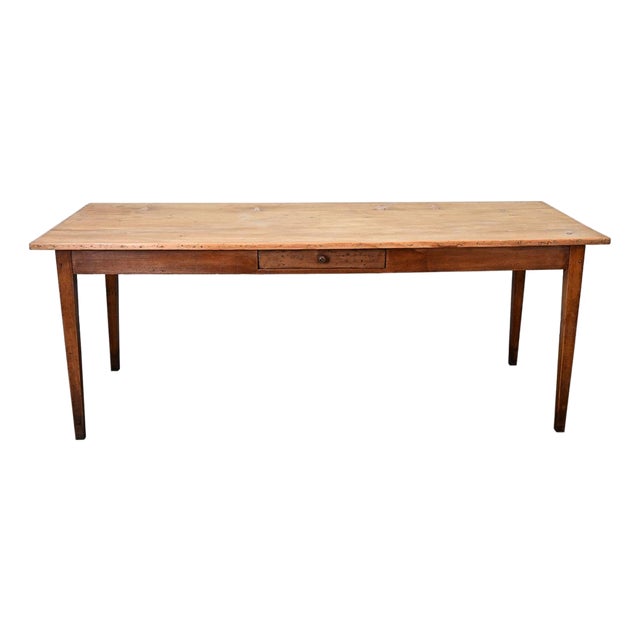 French 19th Century Pine Farm Table For Sale
