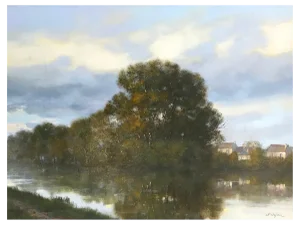 Roger Delapierre, Preuilly-Sur-Claise, Oil on Canvas, 1993