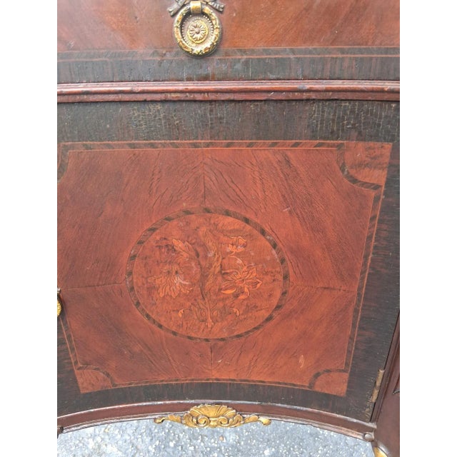 19thc French Louis XV Transition Exotic Burlwood Carved & Gilt Nightstand/ End Table For Sale - Image 9 of 12