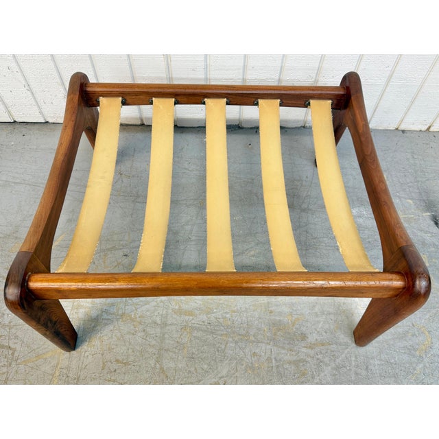 Mid-Century Modern Adrian Pearsall Walnut Wing Chair & Ottoman For Sale - Image 11 of 13