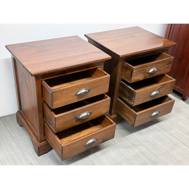 Early 21st Century Mission to Rustic Style Nightstands, Pair For Sale - Image 5 of 11