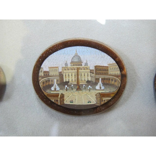Italian Grand Tour 19th Century Rome Micro Mosaic Souvenir Shadow Box Set For Sale - Image 4 of 6