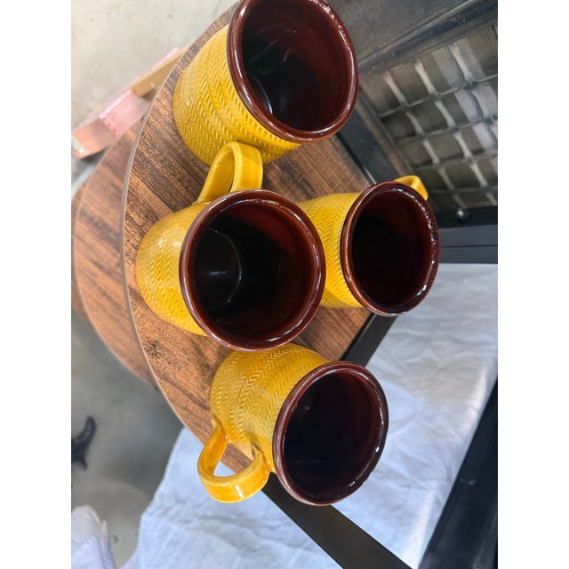 Vintage Baldelli Pottery Italy Mid Century Yellow Mugs Lot Of 4 Signed Excellent condition lightly used This lot of 4...