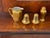 1910s 4 Gold Porcelain Antique Salt Pepper Shakers and Creamer - 6pcs For Sale - Image 9 of 11