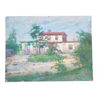20th Century American Impressionist Painting of a Southwestern House by w.h. Partridge For Sale
