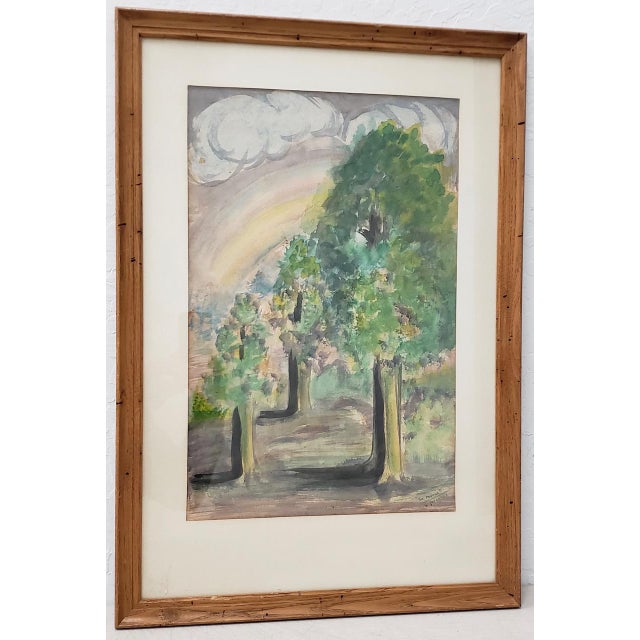 Green Ray Hardin "The Promise" Original Watercolor C.1930s For Sale - Image 8 of 8