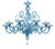 Venetian Blue Satin Murano Glass Chandelier by Simoeng For Sale