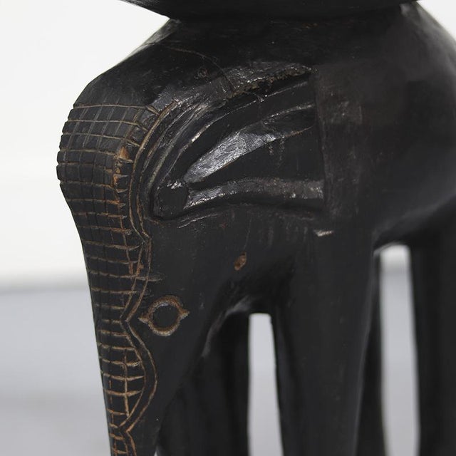 Antique Folk Art Colonial Elephant Side Table / Pedestal For Sale - Image 4 of 10