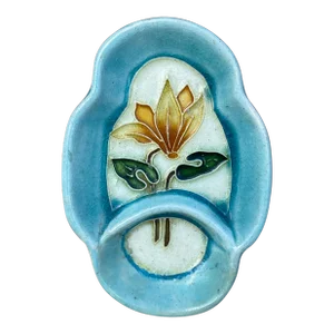 French Majolica Flower Butter Pat, Circa 1880