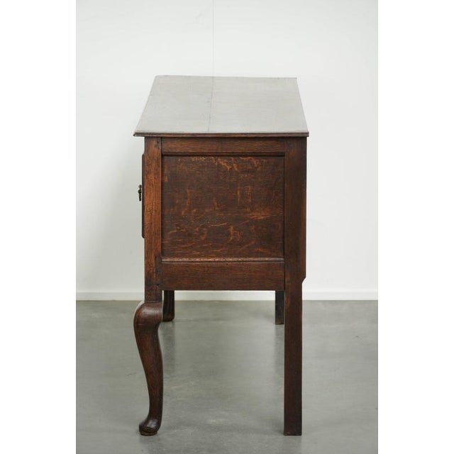 Antique English Oak Dresser with Brass Handles, 1700s For Sale - Image 6 of 11