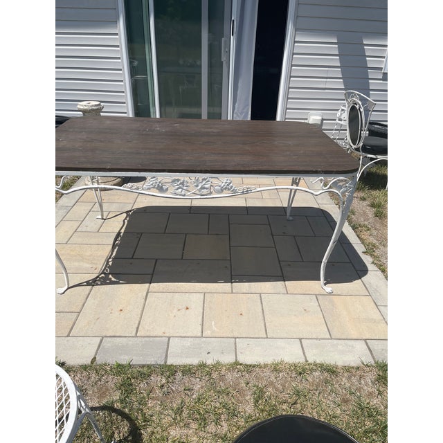 Salterini 1940s Salterini Patio Set With Table, 2 Arm Chairs and 4 Side Chairs For Sale - Image 4 of 12