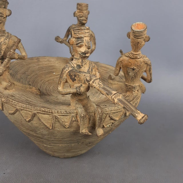 African Bronze Boat Sculpture, Early 1900s For Sale - Image 6 of 13