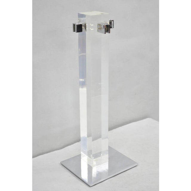 Mid-Century Modern Danny Alessandro Albrizzi Vintage Modernist Lucite & Chrome Fireplace Tool Set For Sale - Image 3 of 15