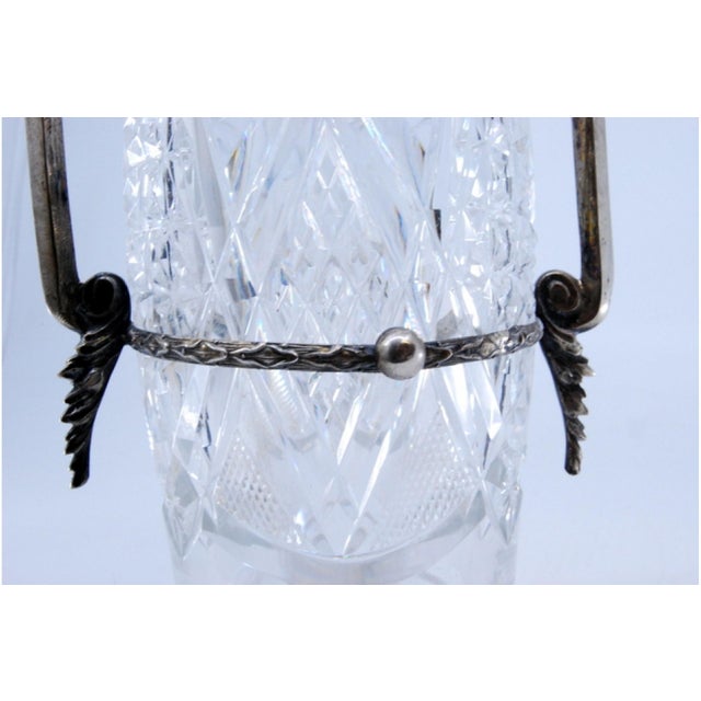 Cut Glass Jug with Silver Structure For Sale - Image 6 of 9