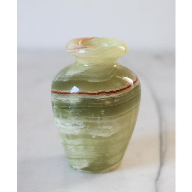 Vintage Green Onyx Polished Stone Bud Vase For Sale - Image 4 of 8