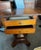 American Empire-Style Drop-Leaf Sewing Table With Two Drawers & Scroll-Foot Pedestal For Sale - Image 3 of 8