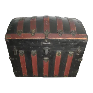 Antique Victorian Original Interior Dome Top Trunk