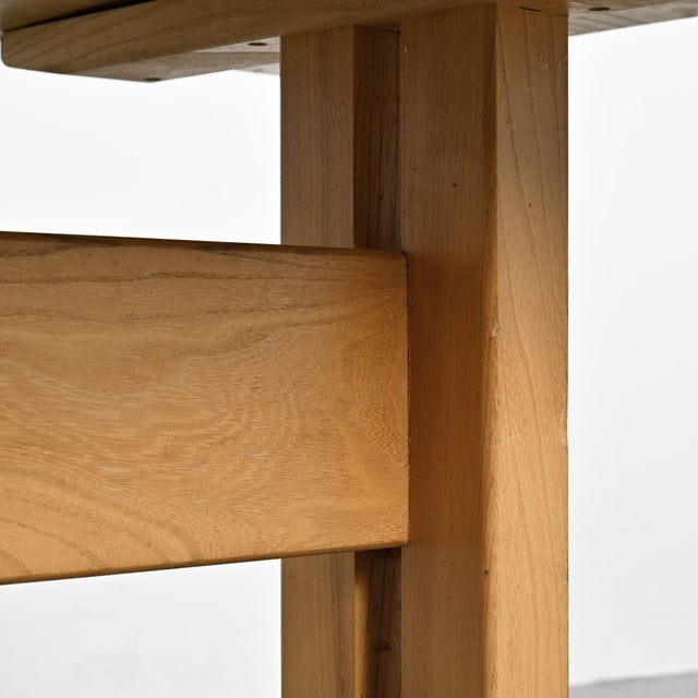 Elm Dining Table by Charlotte Perriand for Les Arcs, France, 1970s For Sale - Image 9 of 14