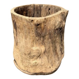 Large Tree Trunk Grain Barrel For Sale