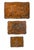 A Beautiful Set of 3, Antique Italian Burl Wood Nesting Tables. Measurements: Small 12"W, 10"D, 20"H Med 17.25"W, 12.25"D,...