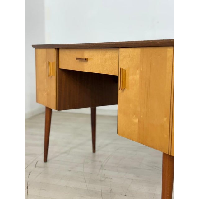 Brown Vintage Desk in Birch, 1960s For Sale - Image 8 of 10