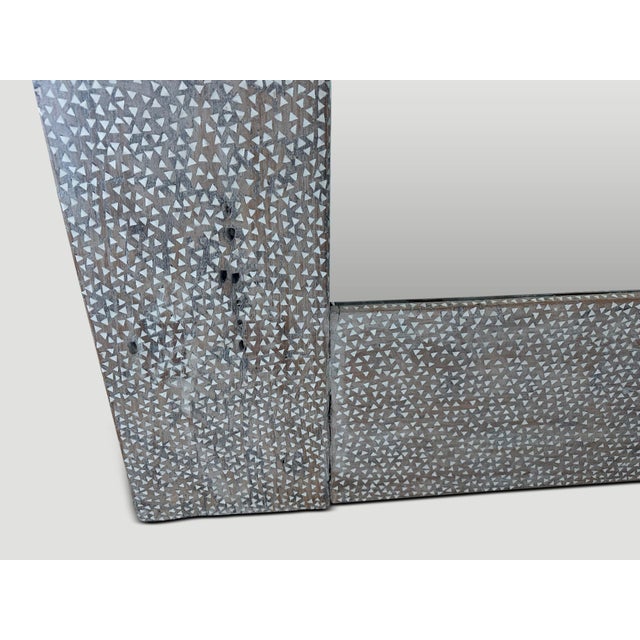 Andrianna Shamaris Shell Inlaid Teak Wood Frame Mirror For Sale - Image 16 of 18