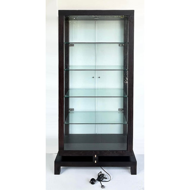 2010s Roche Bobois China Display Cabinet Encased in Glass With Interior Lighting For Sale - Image 5 of 17