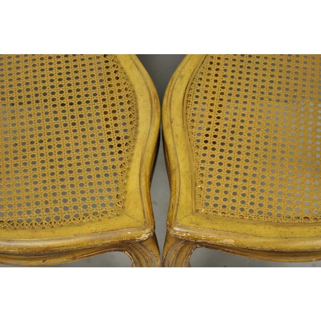 Vintage French Provincial Louis XV Style Cane Dining Side Chairs - Set of 6 For Sale - Image 15 of 18