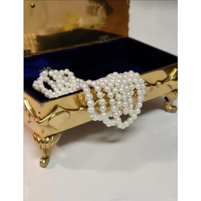 Mid 20th Century Vintage Large Brass Hinged Violin Storage Box For Sale - Image 5 of 12