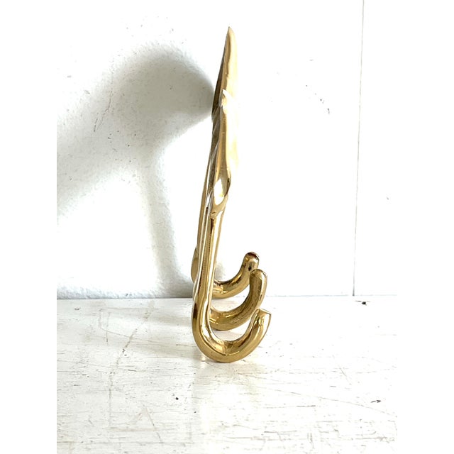 Mid-Century Modern Brass Mushrooms Triple Wall Hook For Sale - Image 3 of 7
