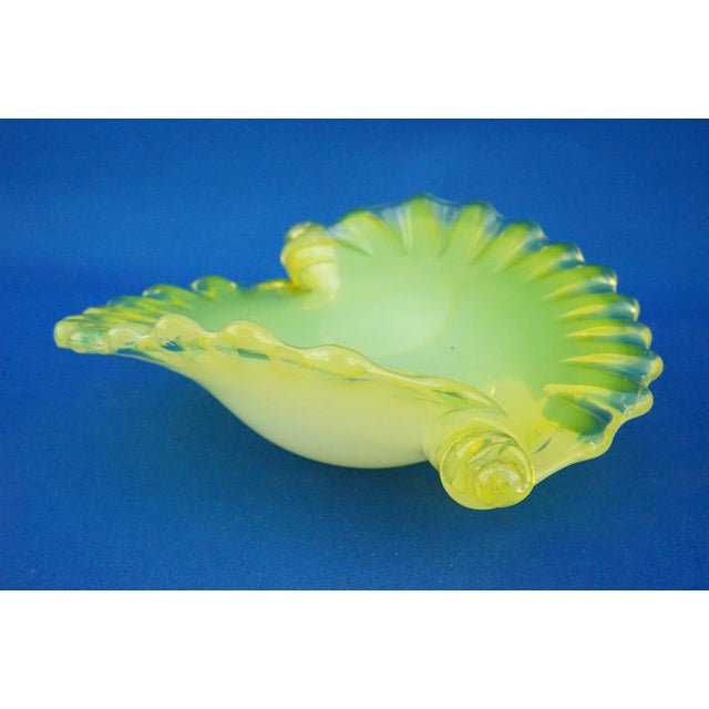 Green Murano Glass Shell Bowl attributed to Barovier & Toso, Italy, 1940s For Sale - Image 8 of 18