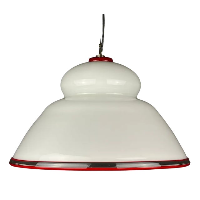 White Murano Pendant Lamp, Italy, 1970s For Sale