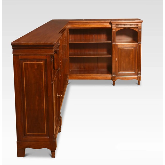 Mahogany Inlaid Corner Open Bookcase, 1890s For Sale - Image 3 of 9