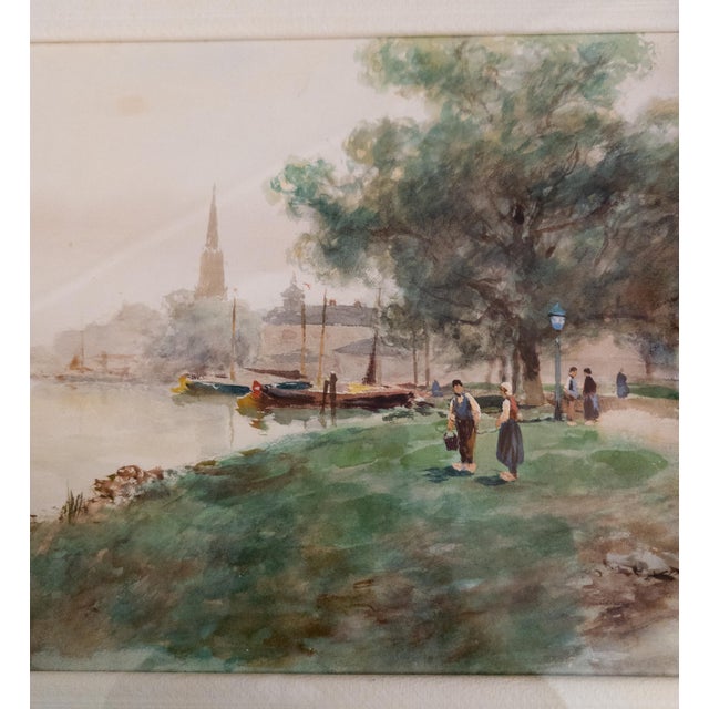 Early 20th Century American Watercolor of European Scene by Frank F. English For Sale - Image 9 of 15