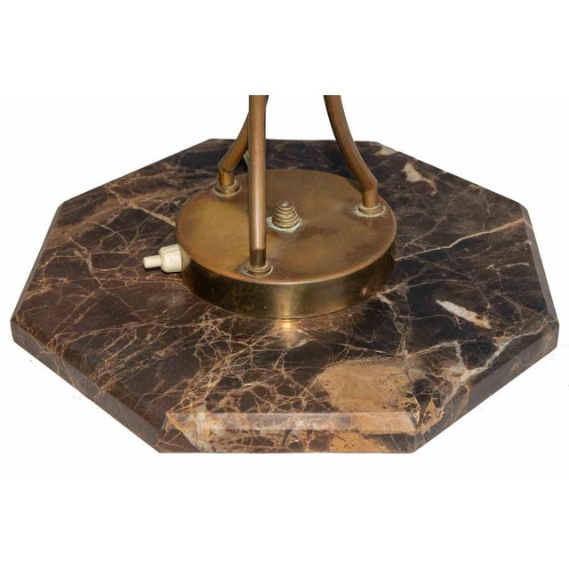 Mid-Century Table Lamp with Marble Base and Opaline Shade For Sale - Image 5 of 6