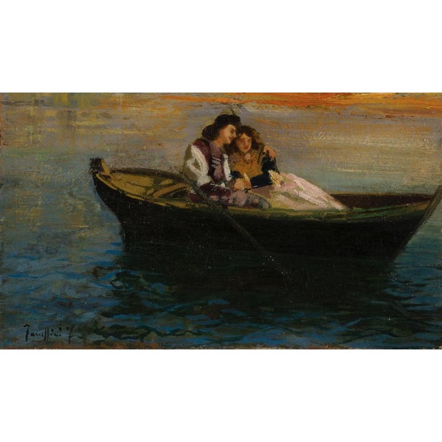 Beautiful and evocative painting in the splendid style of Federico Faruffini. The strong colours, languor and romanticism...