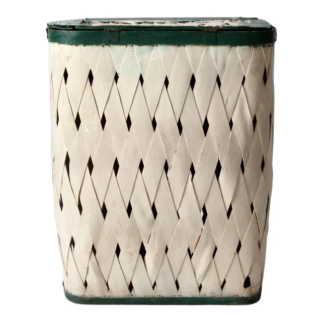 Antique Woven Hamper Basket For Sale