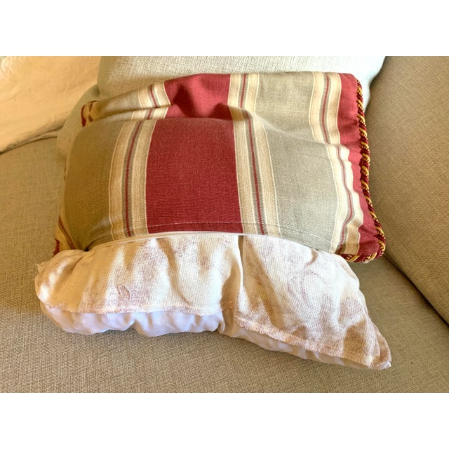 Red Vintage Custom Red & Ivory French Country Rooster Decorative Pillow For Sale - Image 8 of 12