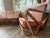 Original 1940s–50s rattan living room set in the iconic square pretzel design made famous by Paul Frankl — stacked multi-...