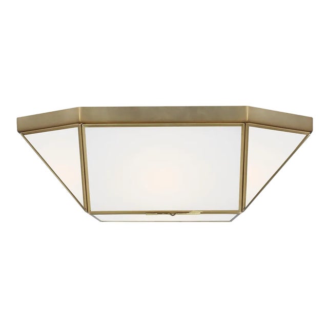 Traditional Suzanne Kasler By Visual Comfort Studio Morrison 2-Light Flush Mount in Satin Brass For Sale - Image 3 of 3