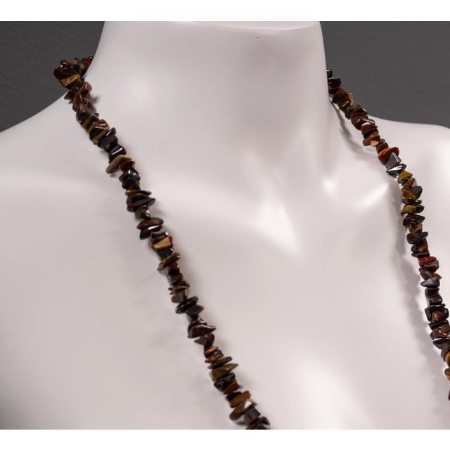 Vintage Gemstone Tiger Eye Necklace, 1960s For Sale - Image 9 of 12