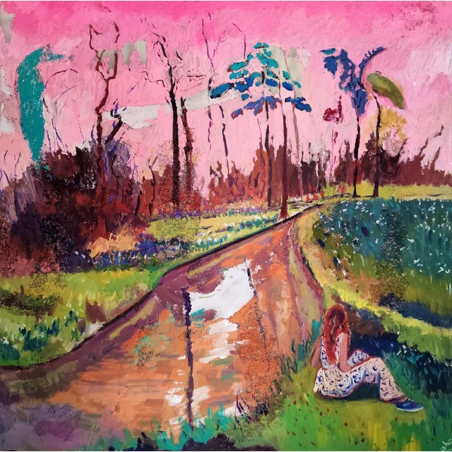 Linda Clerget, Under a Pink Sky, Acrylic on Canvas For Sale - Image 4 of 4