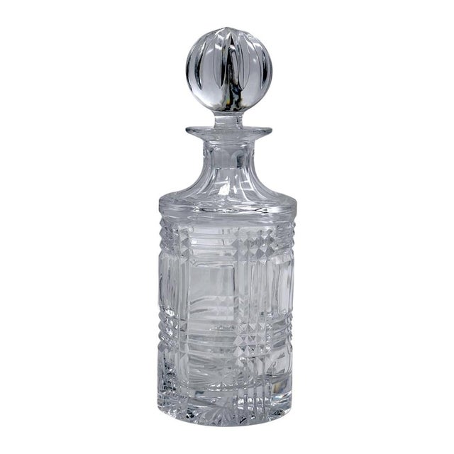 Contemporary Late 20th Century Ralph Lauren Glen Plaid Crystal Decanter With Stopper Made in Poland For Sale - Image 3 of 13