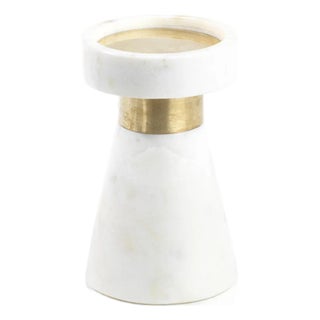 Mannara Marble Pillar Candle Holder, 6" For Sale
