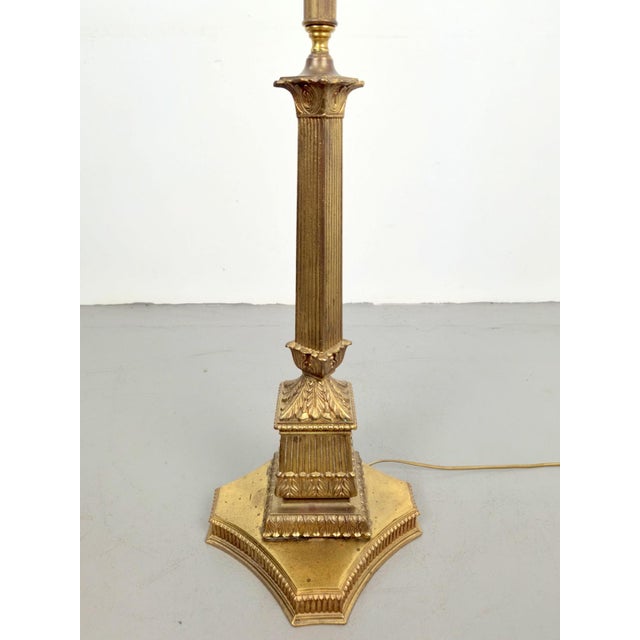 Vintage Neoclassical Empire Column Floor Lamp in Brass and Gilt Bronze, France, 1970 For Sale - Image 9 of 10