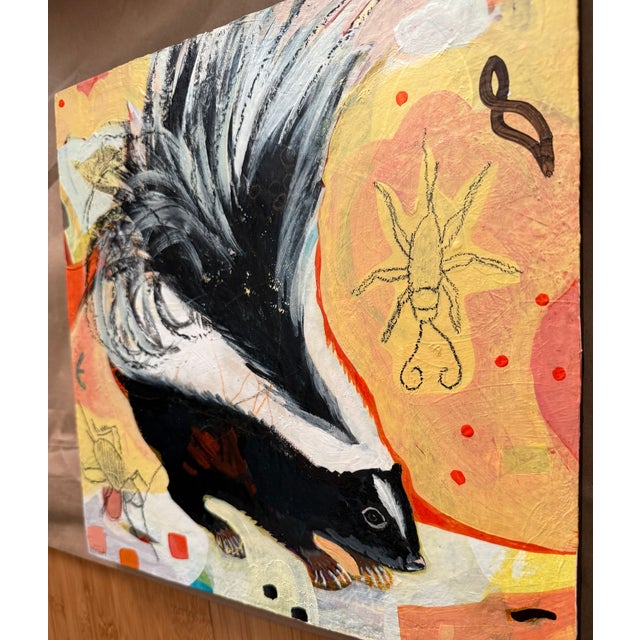 "Crickets for Snacks" a Skunk Painting by LWren Walraven For Sale In Santa Fe - Image 6 of 9