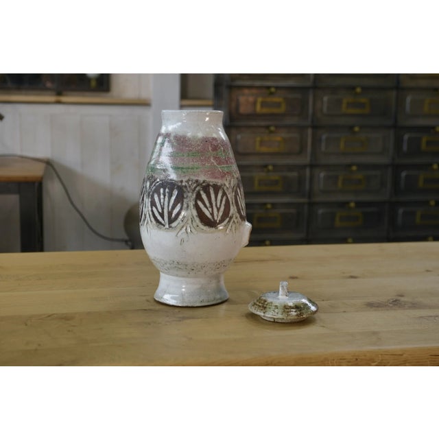 Large Brutalist Ceramic Vase by Albert Thiry, 1950s, in Very Good conditions. Designed 1950 to 1959 I have official proof...