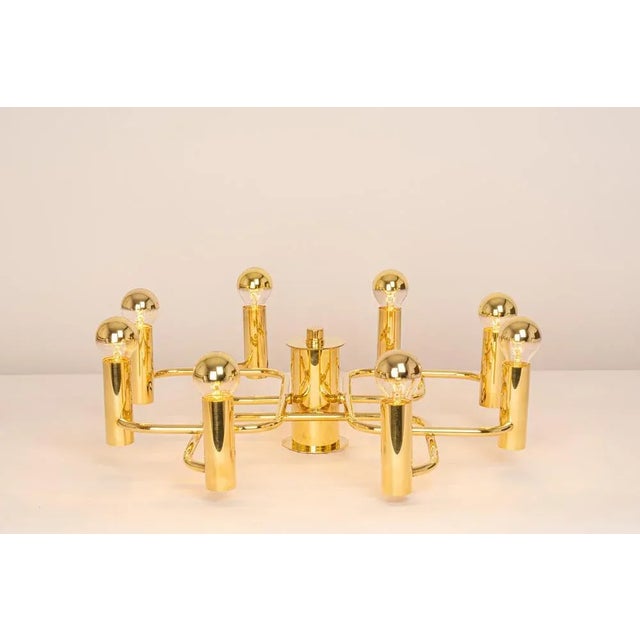 1970s Mid-Century Brass Chandelier, 1970s For Sale - Image 5 of 10